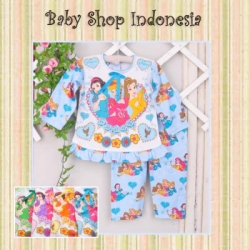 d PU375 Piyama Kaos Korea Three Princess Big 75 Biru  large